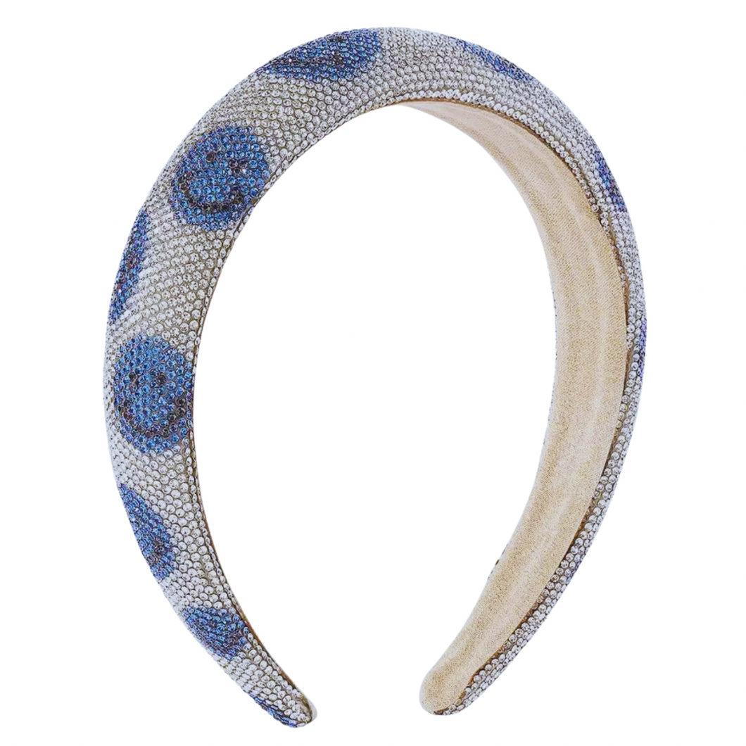 Blue Smiley Rhinestone Headband | Austyn Parker