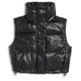 Jenny Faux Leather Puffer Vest | KatieJ NYC