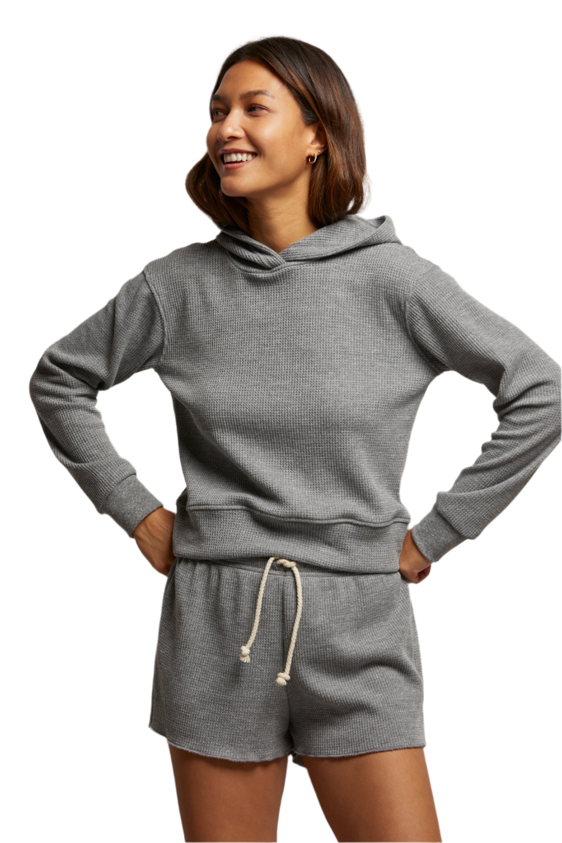 Azalia Waffle Hoodie | perfectwhitetee