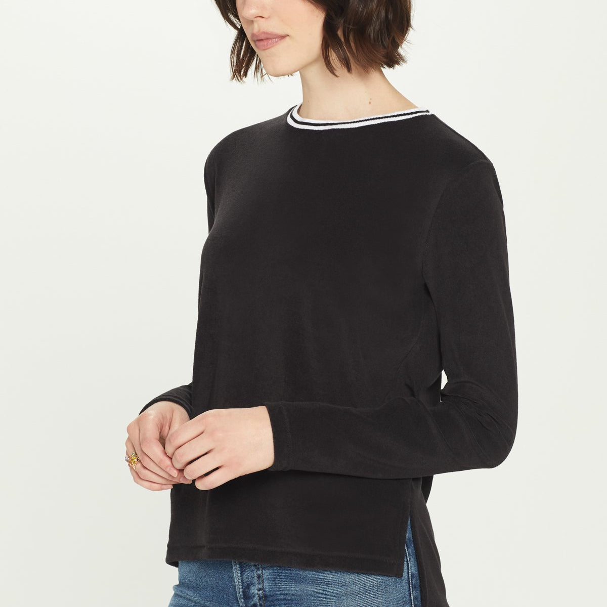 Micro Terry Tipped Ringer Top | GOLDIE