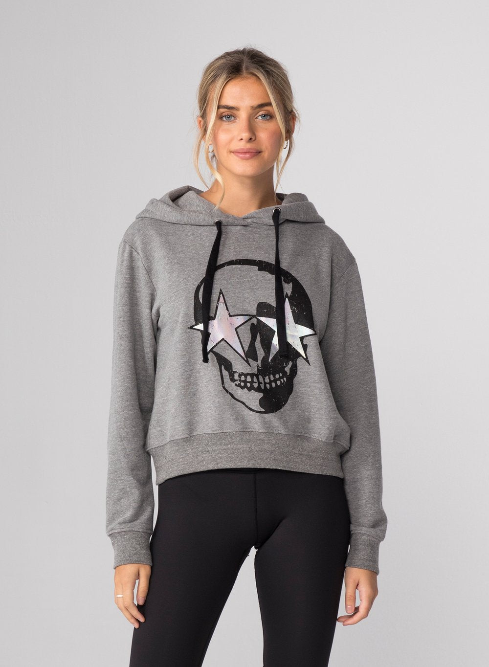 Skull Star Crop Pullover Hoodie | CHRLDR