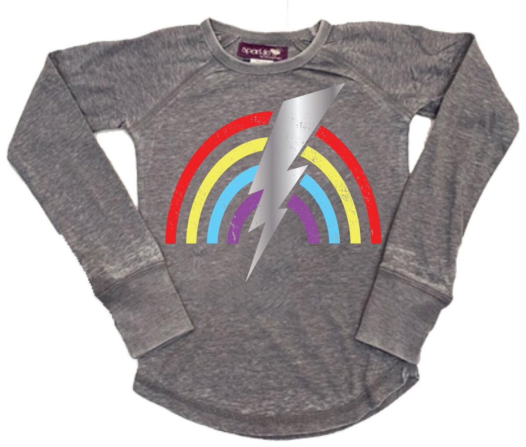 Rainbow with Bolt Long Sleeve Tee | TweenStyle by Stoopher